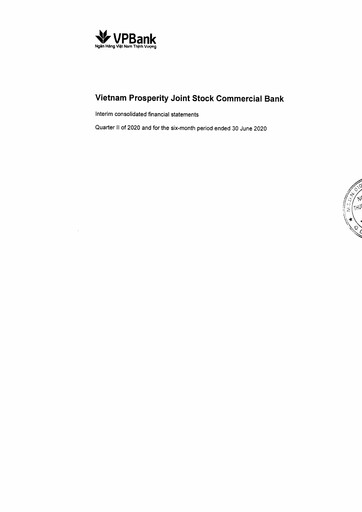 Thumbnail VPBank (Vietnam Prosperity Joint Stock Commercial Bank) Quarterly Report 2020-q2