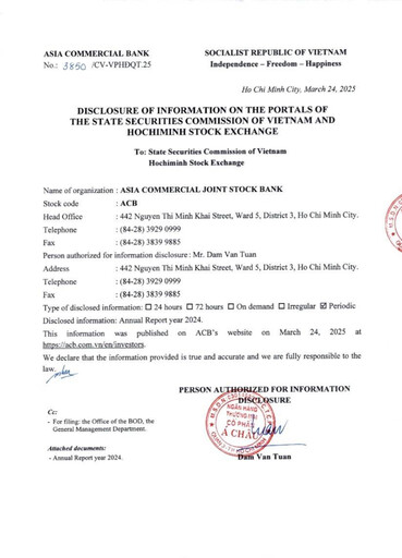 Thumbnail Asia Commercial Joint Stock Bank Annual Report 2024