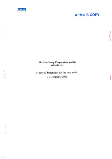 Thumbnail Masan Group Financial Statement 2010