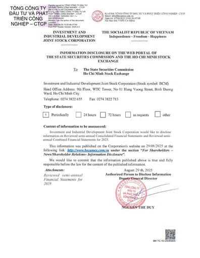 Thumbnail Becamex (Investment and Industrial Development Corporation) Half-year Report 2025-h1