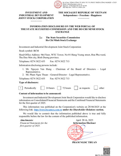 Thumbnail Becamex (Investment and Industrial Development Corporation) Quarterly Report 2025-q1