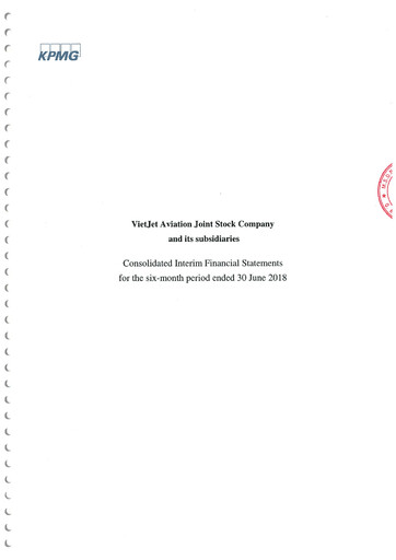 Thumbnail VietJet Aviation Financial Statement 2018-h1