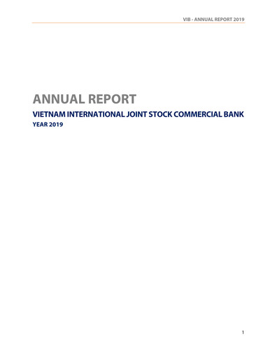 Thumbnail VIB (Vietnam International Commercial Joint Stock Bank) Annual Report 2019