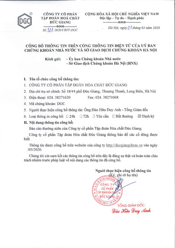 Thumbnail Duc Giang Chemicals Group Annual Report 2019