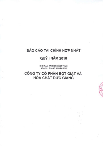 Vorschaubild Duc Giang Chemicals Group Quartalsbericht 2016-q1
