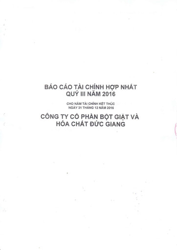 Vorschaubild Duc Giang Chemicals Group Quartalsbericht 2016-q3