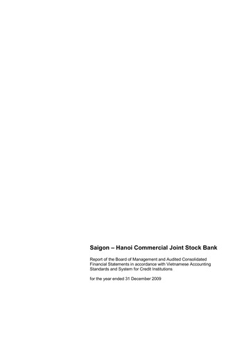Thumbnail SHB (Saigon - Hanoi Commercial Joint Stock Bank) Financial Statement 2009