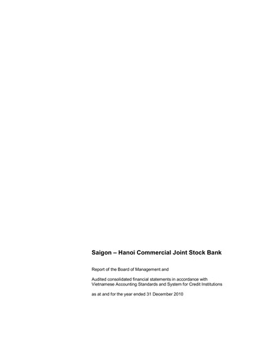 Thumbnail SHB (Saigon - Hanoi Commercial Joint Stock Bank) Financial Statement 2010