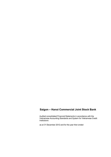 Thumbnail SHB (Saigon - Hanoi Commercial Joint Stock Bank) Financial Statement 2012