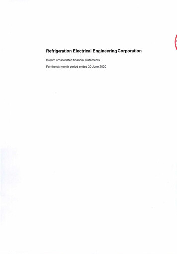 Thumbnail REE (Refrigeration Electrical Engineering Corporation) Financial Statement 2020-h1
