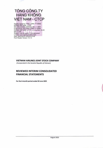 Thumbnail Vietnam Airlines Half-year Report 2025-h1