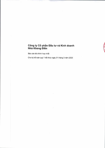 Thumbnail KDH (Khang Dien House Trading and Investment) Quarterly Report 2023-q1