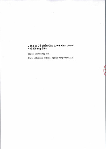Thumbnail KDH (Khang Dien House Trading and Investment) Quarterly Report 2023-q3