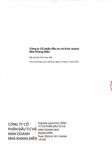 Thumbnail KDH (Khang Dien House Trading and Investment) Quarterly Report 2023-q4