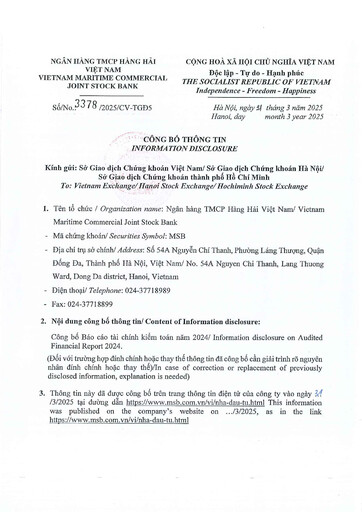 Thumbnail Vietnam Maritime Commercial Joint Stock Bank Financial Statement 2024