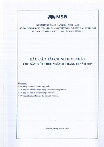 Thumbnail Vietnam Maritime Commercial Joint Stock Bank Financial Statement 2019