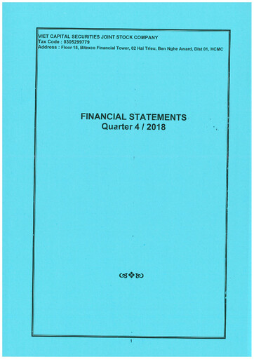 Thumbnail Vietcap Securities Financial Statement 2018