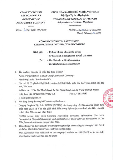Thumbnail GELEX Group Joint Stock Company Financial Statement 2024