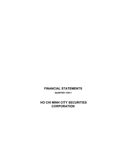 Thumbnail HSC (Ho Chi Minh City Securities Corporation) Quarterly Report 2011-q1
