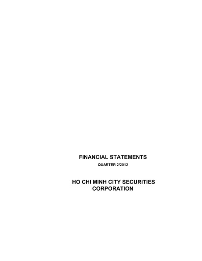 Thumbnail HSC (Ho Chi Minh City Securities Corporation) Quarterly Report 2012-q2