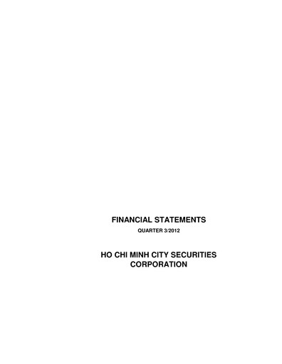 Thumbnail HSC (Ho Chi Minh City Securities Corporation) Quarterly Report 2012-q3