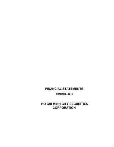 Thumbnail HSC (Ho Chi Minh City Securities Corporation) Quarterly Report 2014-q4