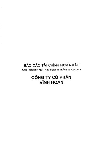 Thumbnail Vinh Hoan Corporation Financial Statement 2015