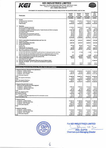 Vorschaubild KEI Industries Quartalsbericht 2024-q1