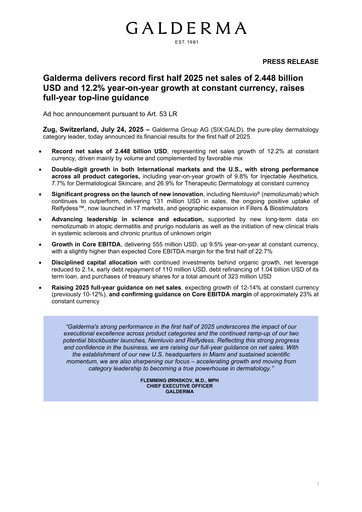 Thumbnail Galderma Group Half-year Report 2025-h1