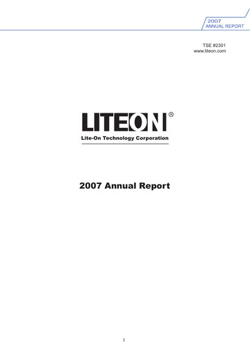 Thumbnail Lite-On Technology Annual Report 2007