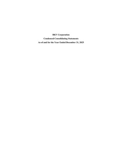 Thumbnail BKV Corporation Financial Statement 2025