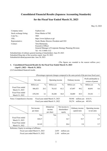 Thumbnail Fujikura Financial Statement fy2023
