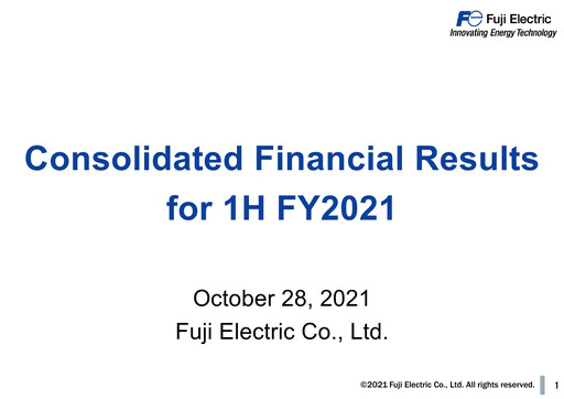 Miniature Fuji Electric Rapport semestriel 2021-h1