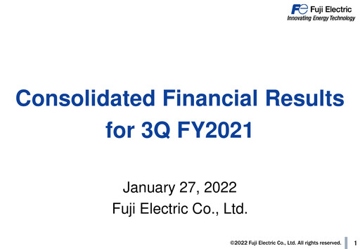 Thumbnail Fuji Electric Quarterly Report 2021-q3