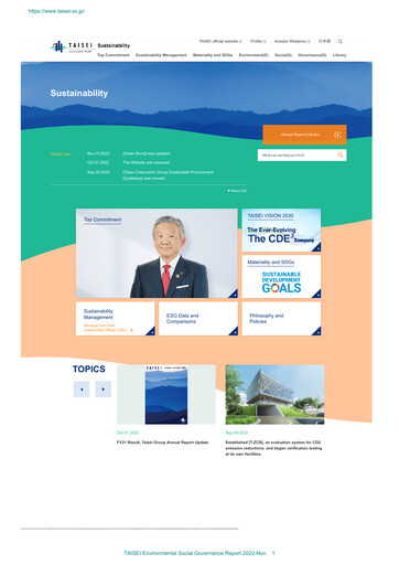 Miniature Taisei Corporation Rapport ESG 2022