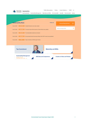 Miniature Taisei Corporation Rapport ESG 2023