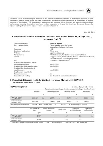 Thumbnail Taisei Corporation Financial Statement fy2013