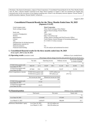 Thumbnail Taisei Corporation Quarterly Report 2025-q1