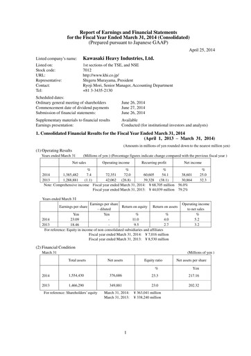 Thumbnail Kawasaki Heavy Industries Financial Report 2013