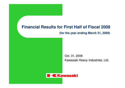 Miniature Kawasaki Heavy Industries Rapport semestriel 2008-h1
