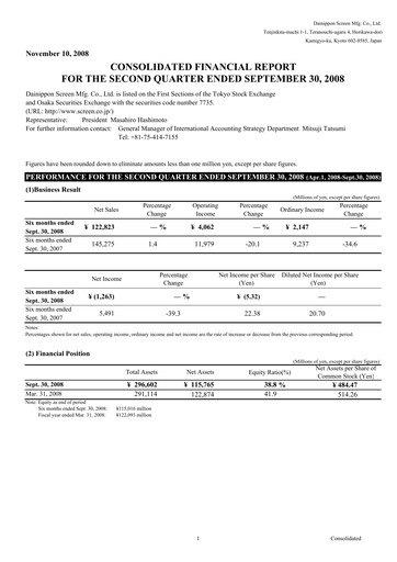 Thumbnail SCREEN Holdings Financial Report 2009-h1