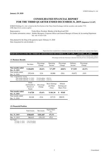 Thumbnail SCREEN Holdings Financial Report 2020-q3
