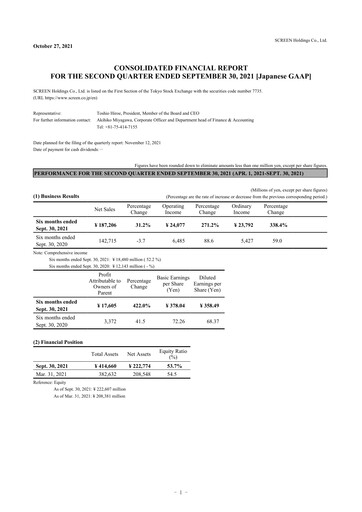 Thumbnail SCREEN Holdings Financial Report 2022-h1