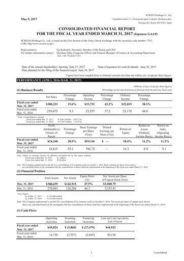 Thumbnail SCREEN Holdings Financial Statement fy2017