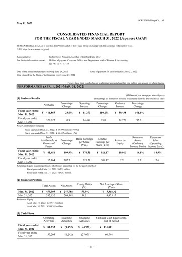 Thumbnail SCREEN Holdings Financial Statement fy2022