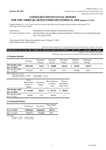 Thumbnail SCREEN Holdings Quarterly Report 2019-q3