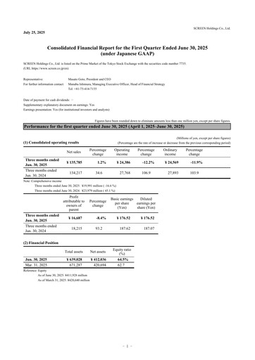 Vorschaubild SCREEN Holdings Quartalsbericht 2026-q1
