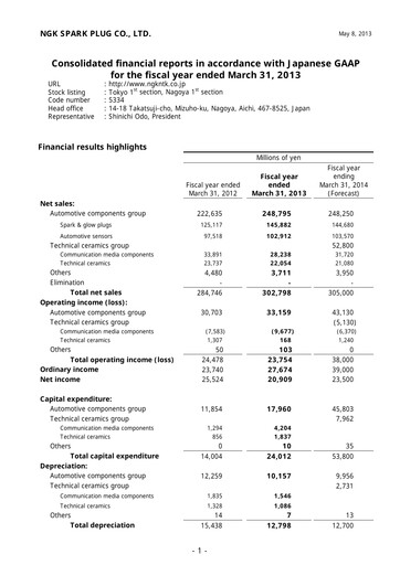 Thumbnail Niterra Financial Statement fy2012