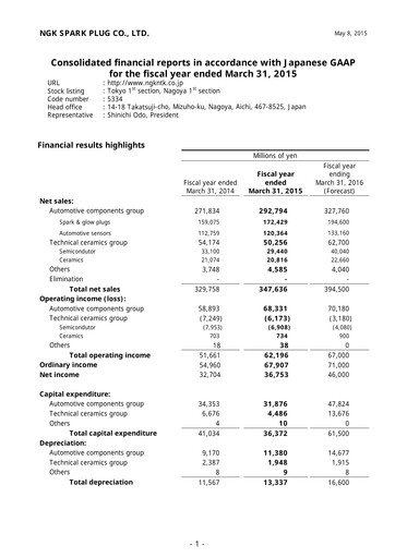 Thumbnail Niterra Financial Statement fy2014