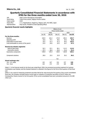 Thumbnail Niterra Quarterly Report 2026-q1